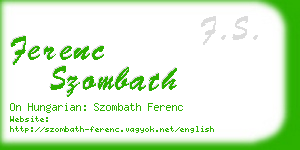 ferenc szombath business card